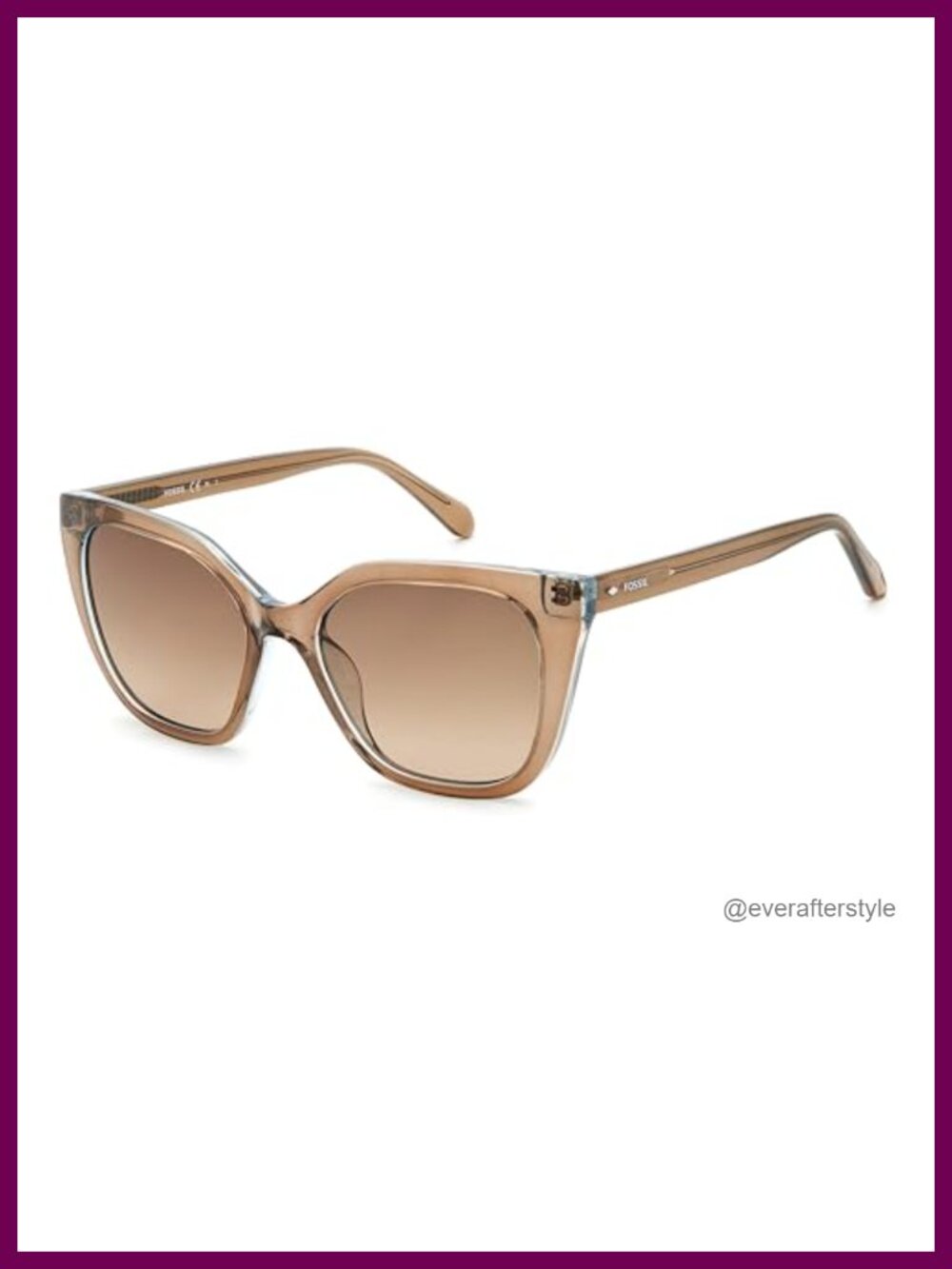 Women's Square UV400 Sunglasses Full Frame Brown Gradient Lens 54mm